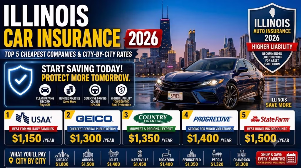 illinois-car-insurance-2026-top-5-cheapest-companies-chicago-vs-downstate-rates-and-6-winter-savings-hacks