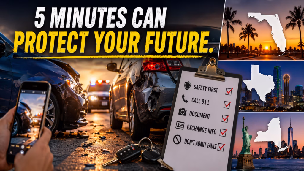 what-to-do-after-a-car-accident-in-florida-texas-new-york-2026-checklist