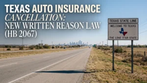 Texas Auto Insurance Cancellation: New Written Reason Law (HB 2067)